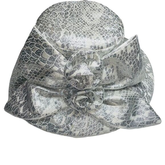 Terramina Silver Church Derby Wedding Hat